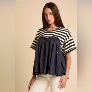 Altar'd State Striped Blue and White with a Empire Waisted